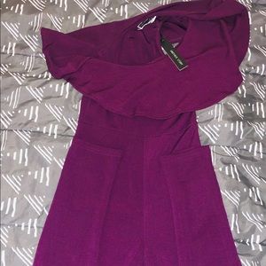 Magenta one shoulder cat suit